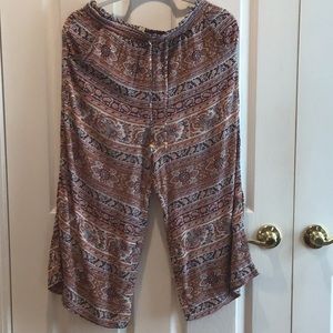 American Eagle Boho Crop Beach pants Pockets XS